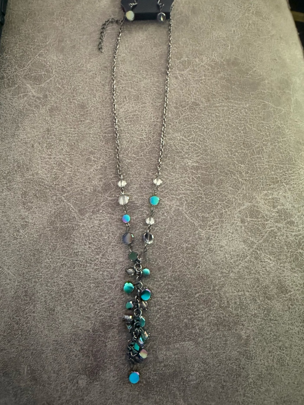 Turquoise Drop Cluster Pendant Necklace - Women Jewelry